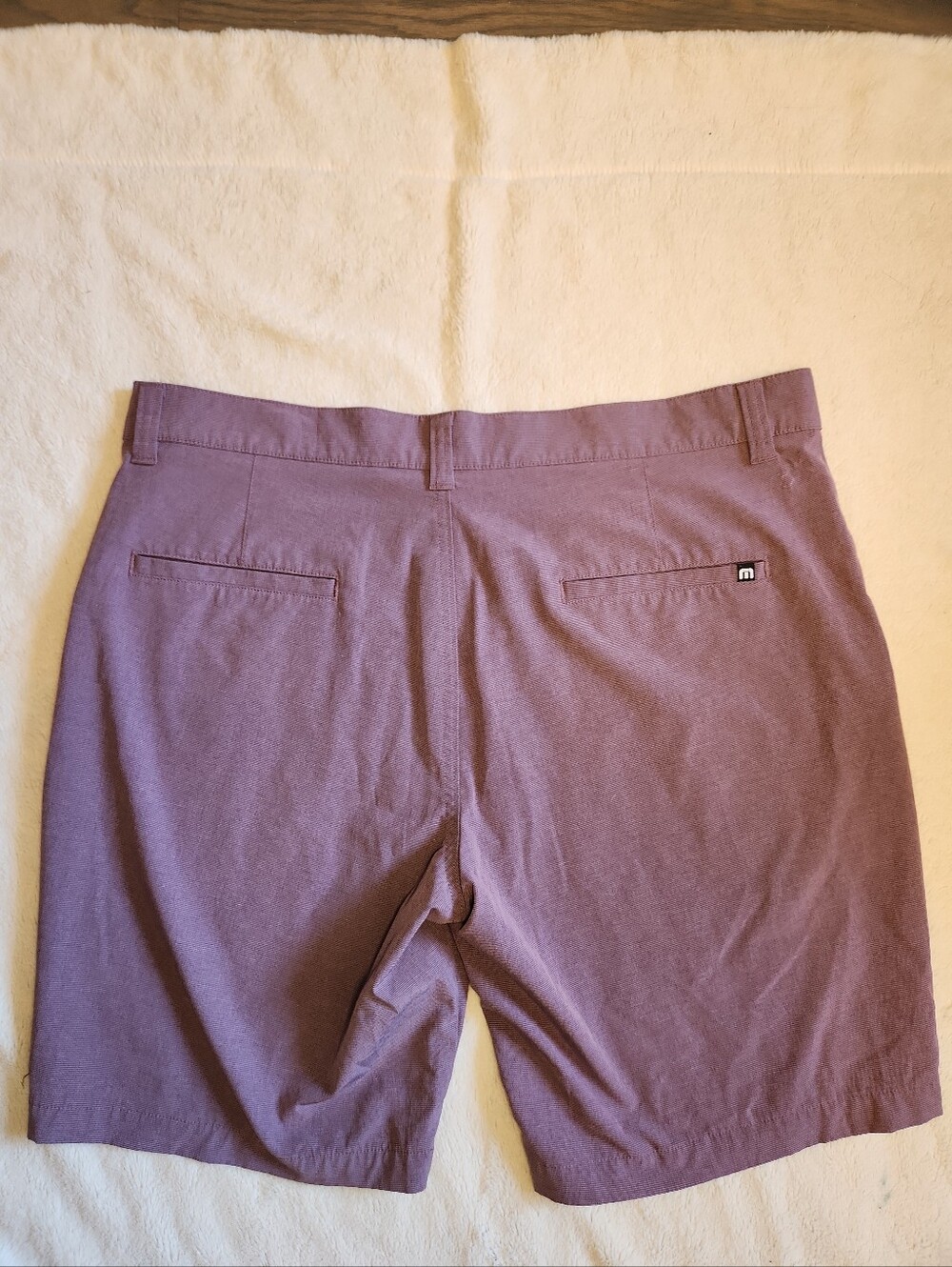 Travis Mathew Purple Lavender Flat Front Performance Golf Shorts Men's Size 36 - Picture 4 of 6